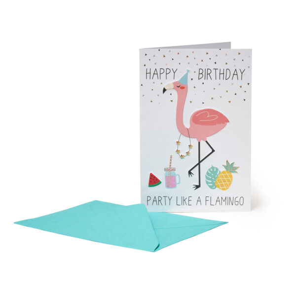 Biglietto di Auguri di Compleanno - Flamingo