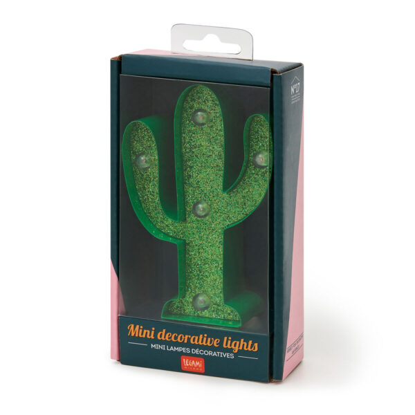 Mini Luce Decorativa - Cactus con Glitter